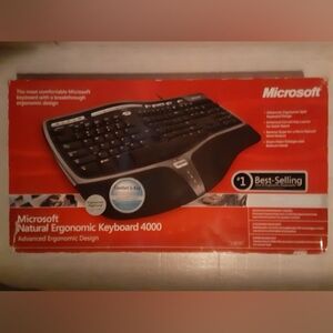 Microsoft Natural Ergonomic 4000 Model 1048 B2M-00012 USB Wired Keyboard Tested
